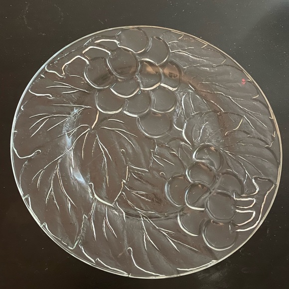 Indonesia Clear Cut Glass Dinner Plates and Bowls in Grape motif - Picture 7 of 9